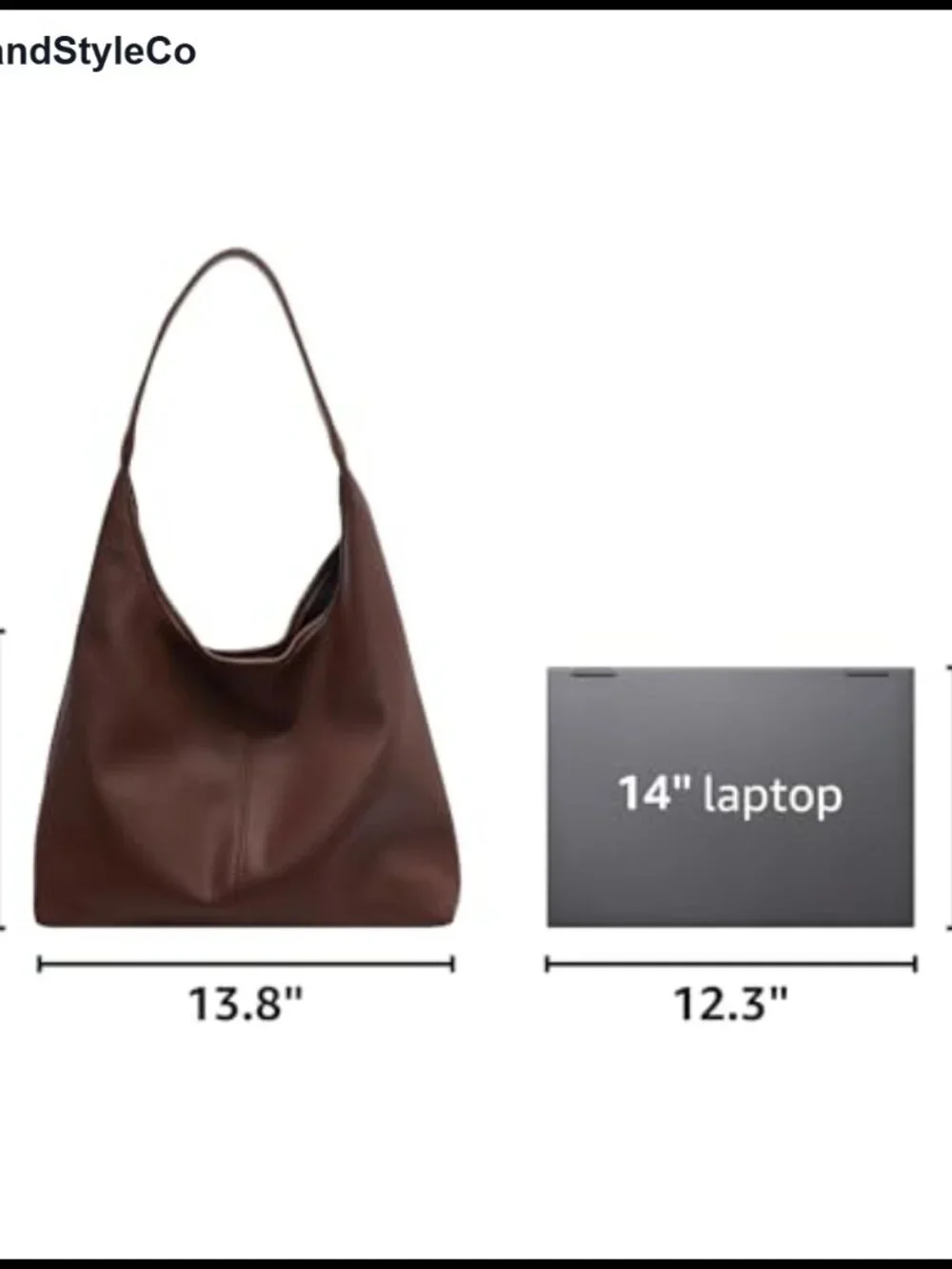 Slouchy Hobo Tote Bag Soft PU Leather Shoulder Purse 2pc Work Everyday Handbag
